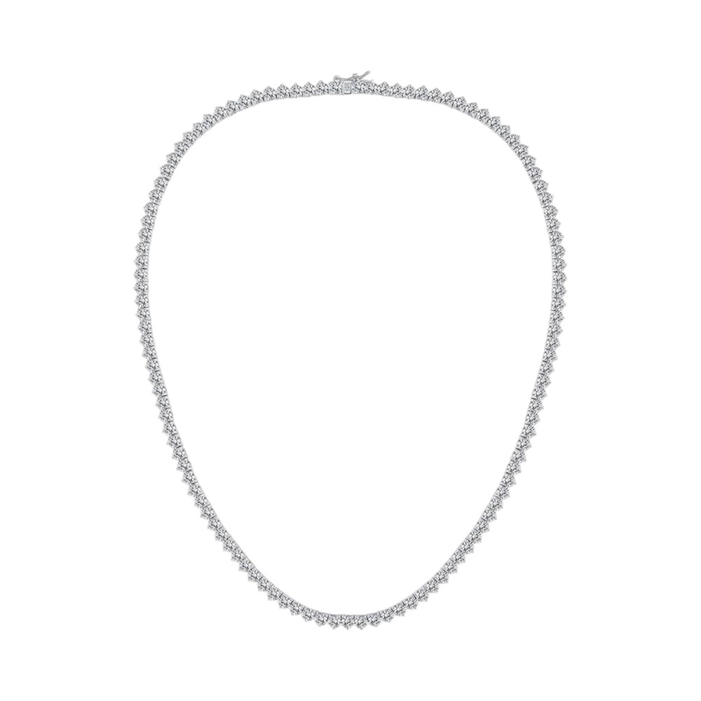 Cubic Zirconia Tennis Collar Necklace in 18K White Gold Vermeil  22" long‎